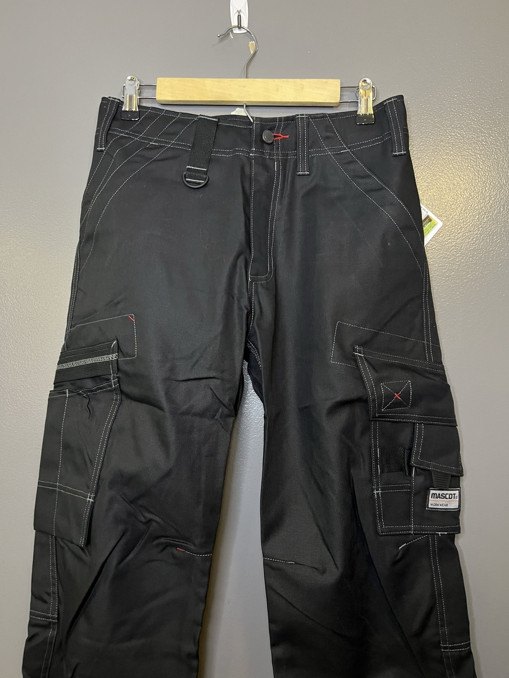 Mascot Cargo Pants Mens 31x32 Black Rhodos Frontline Reflective Workwear